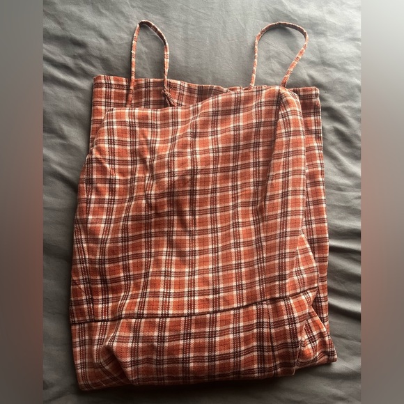 Aeropostale Orange/Peach Plaid Dress, Size: L-XL - Picture 1 of 4